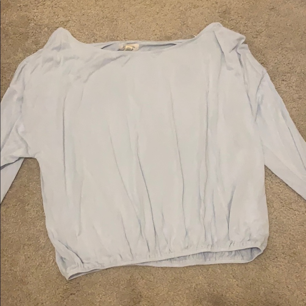 Light blue off shoulder long sleeve